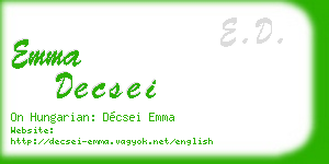 emma decsei business card